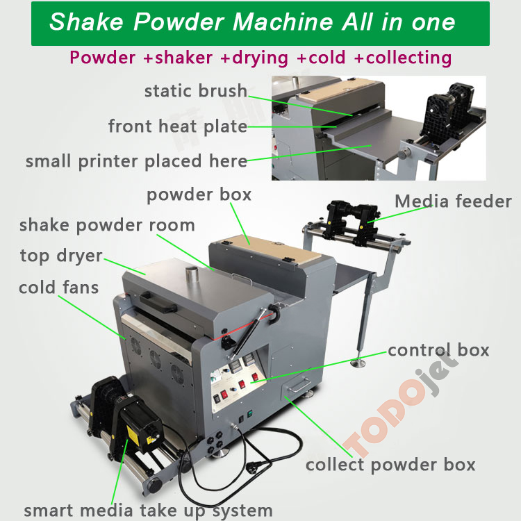 2021 New design pet film heater transfer dtf printer powder shaker price