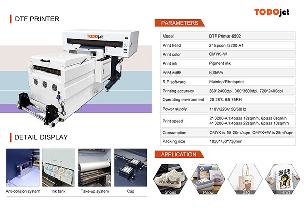 Direct to film transfer printer DTF printer with i3200 printhead