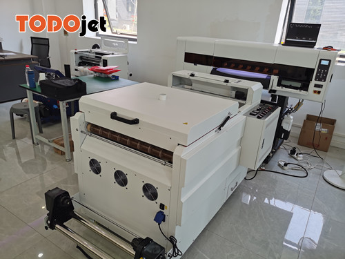 TODOjet fastest speed for direct to film printing 60cm film printer with four I3200A1 print head with powder shaker dryer DTFprinter
