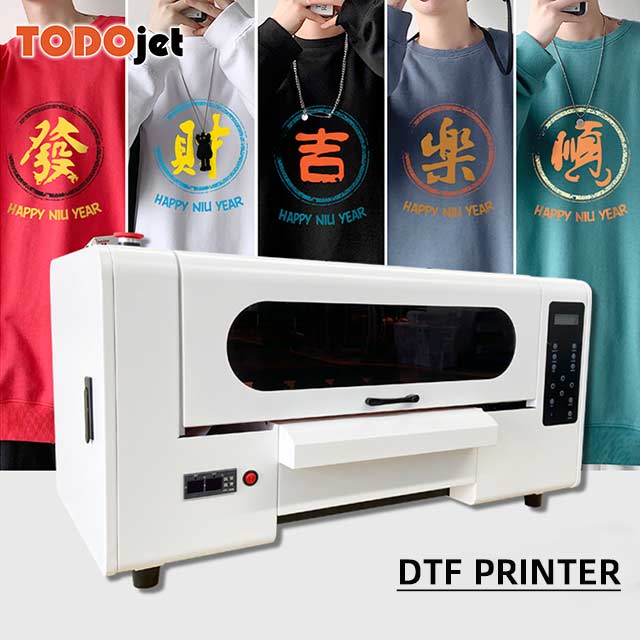 F1080 DTF Printer with CMYK+Fluorescent Color+ White A3 30CM DTF Printer