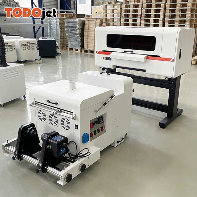 300mm dtf printer dtf machine with 2 xp600 printheads with powder shake machine