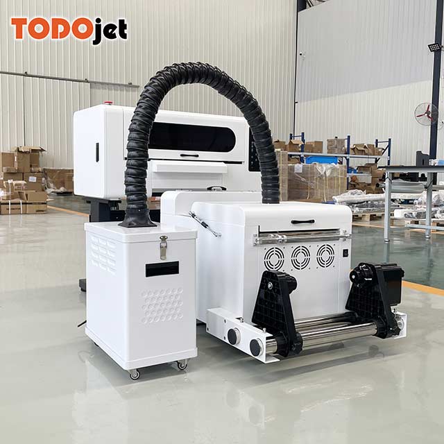 2023 NEW 30cm width textile T-shirt dtf printer with shake powder in one machine