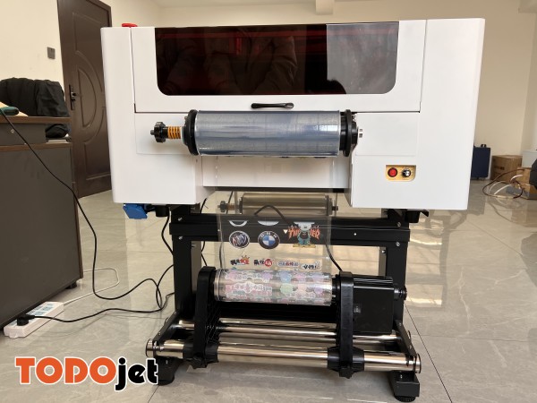 UV DTF printer application–PET transfer film technology used for crystal LOGO sticker