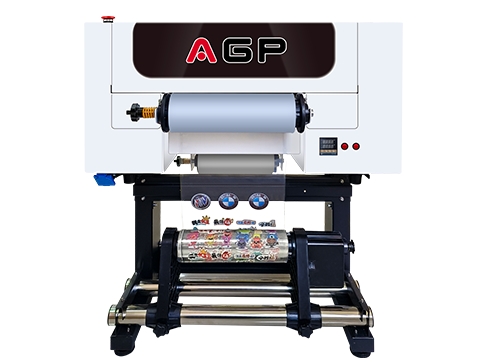 UV DTF printer full set AB film automatic roll to roll varnish printer for phone case bottle glass metal sticker