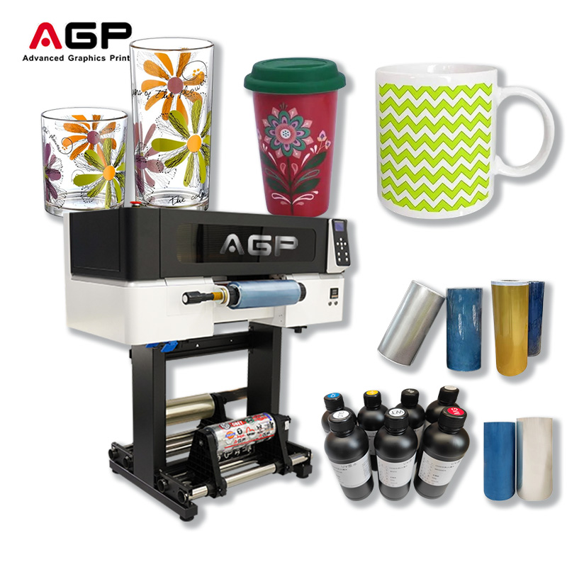 Factory High-Quality CMYKW UV LED A3 UV DTF Printer for Glass, Wood, Metal, PVC, Acrylic, and Phone Case Inkjet Printing