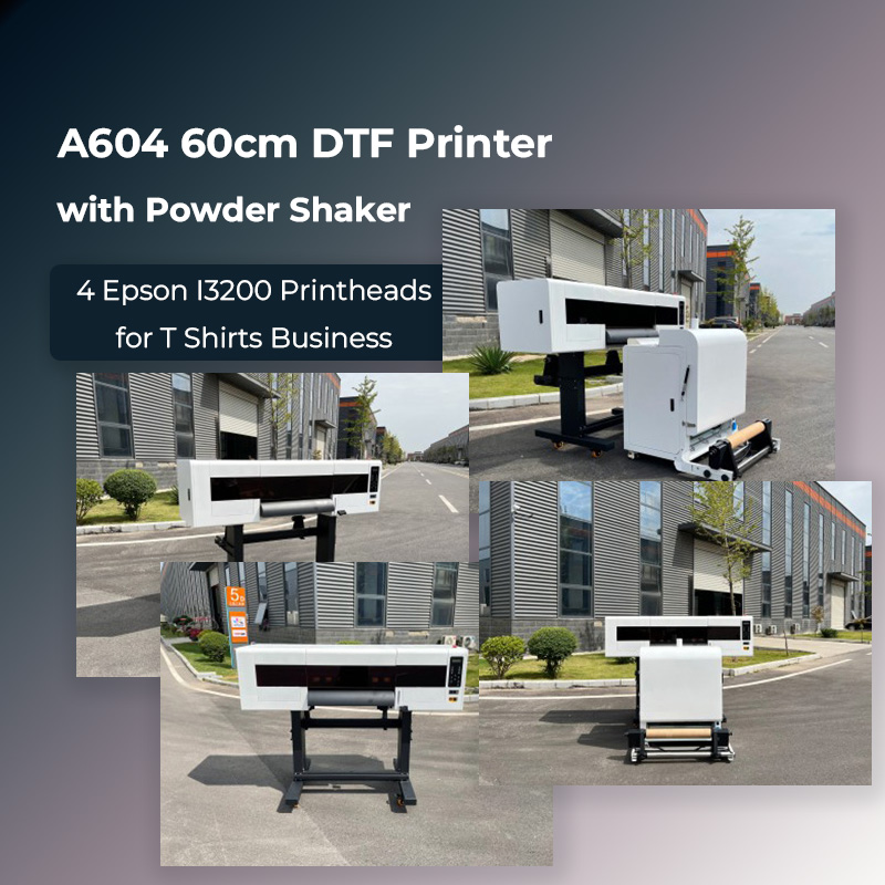 TEXTEK A604 60cm DTF Printer with Powder Shaker 4 Epson I3200 Printheads for T Shirts Business