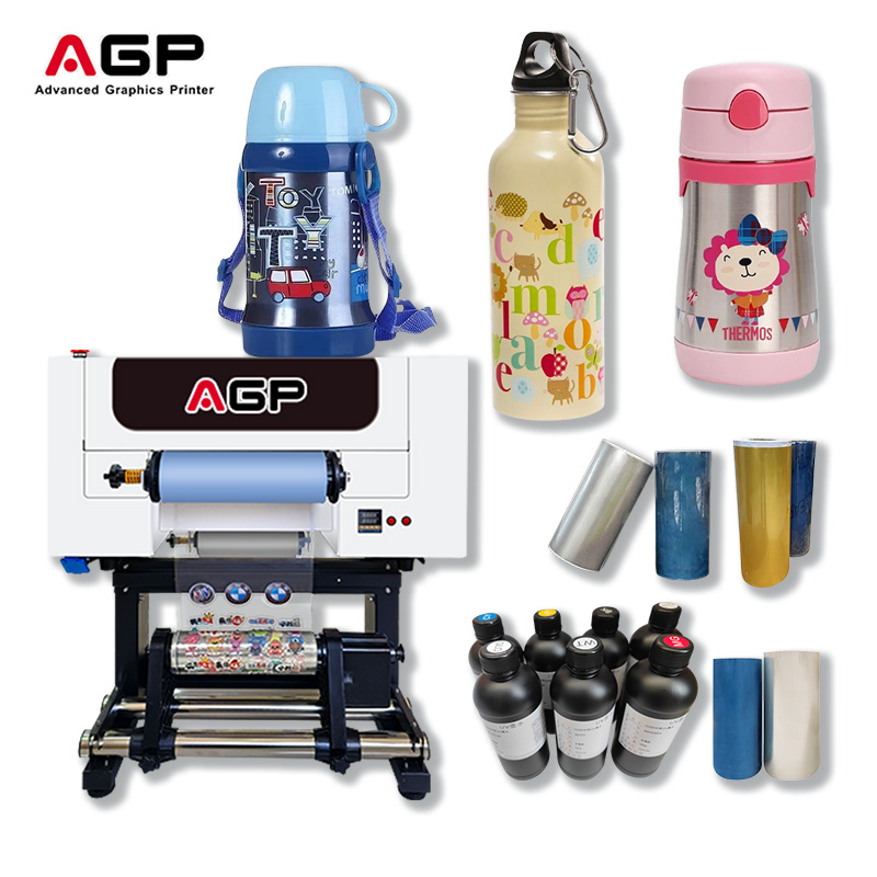 Wholesale Price 30cm UV DTF Printer AGP F30 Epson F1080 Integrated Laminator Glass Cup Wraps Stickers Machine
