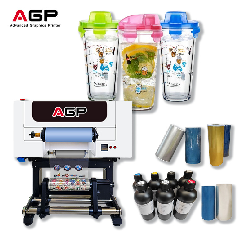 Wholesale Price 30cm UV DTF Printer AGP F30 Epson F1080 Integrated Laminator Glass Cup Wraps Stickers Machine