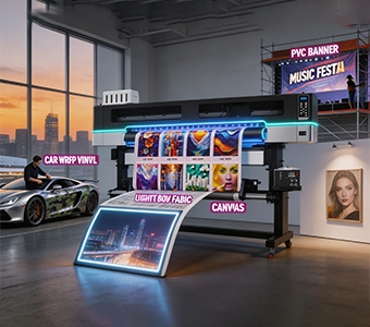 UV-S1900 LED UV Printer 1850mm Large Format Printer for Vehicle Wrap PVC Banner Advertising Printing