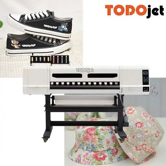 Hot in France Two XP600 printhead Printing Wholesale Automatic 65CM DTF Labels Printer with Shaker Powder Machine