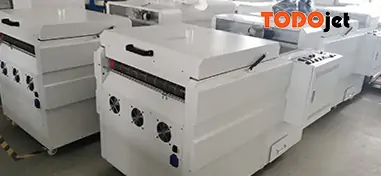 Hot melt powder shaking machine together with DTF printer