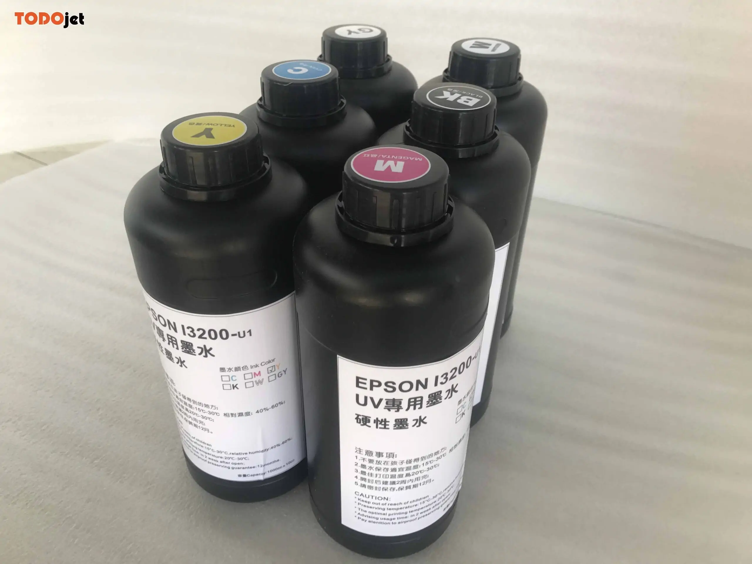 TODOjet 6 Colors UV Ink Soft Hard UV Print Ink Price For Printer For Epson 1390 TX800 L800 Printing on PVC and Glass Sheet