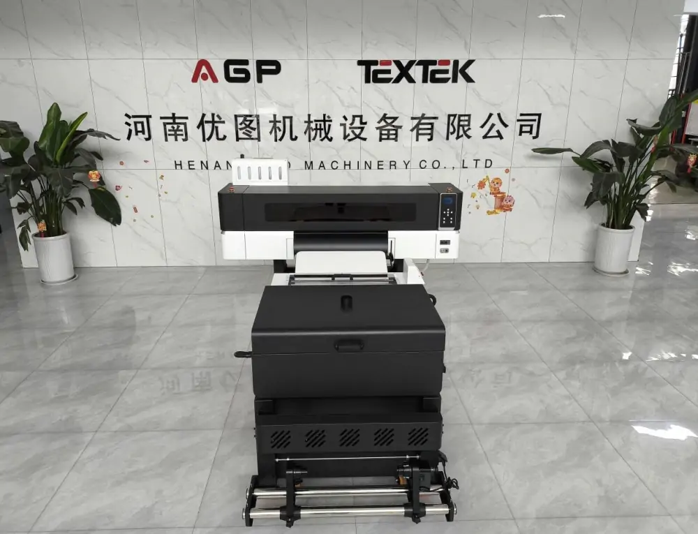 AGP 60cm double head DTF printer clothing T-shirt heat transfer powder shaking all-in-one digital printing machine